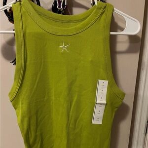 NWT NWT Women’s Slim Fit Embroidered Icon Knit Tank Top in Lime Green Size XS